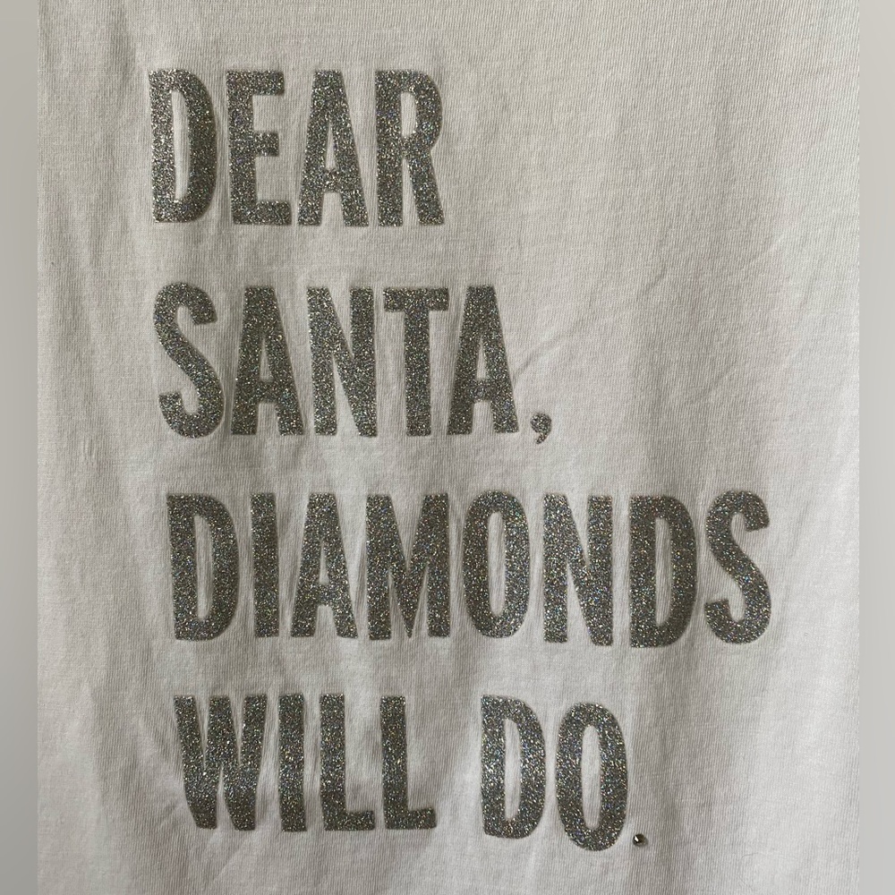 “Dear Santa, Diamonds Will Do” Brooke Street by Kate SpadeT-shirt size XXS - Picture 4 of 7
